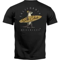 Neverless Print-Shirt Herren T-Shirt Backprint California Surfing Otter mit Surfboard mit Print