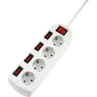 Sygonix Sygonix SY-4535068 Steckdosenleiste mit Schalter Weiß Schutzkontakt 1 Steckdosenleiste (Kabellänge 1.40 m)