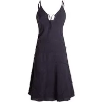 Vishes Sommerkleid Damen Kleid Handgewebt Baumwolle Spaghettiträger Schnürung Alternative Mode, Boho, Hippie, Ethno, Festival