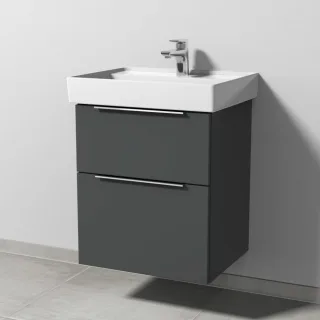Sanipa 3way Waschtischunterbau zu Villeroy & Boch Collaro Waschtisch mit 2 Auszügen, Anthrazit-Matt UM83322