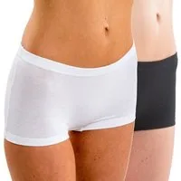 HERMKO Panty Shorties (Pack, 2er) Baumwolle/Elastan, bequemer Umschlagbund, höher geschnitten