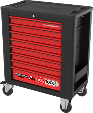 KS Tools PERFORMANCEplus P15 SCHWARZ-ROT Werkstattwagen mit 8 Schubladen - 873.1008