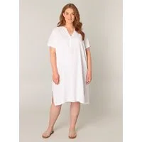 Base Level Curvy Tunikakleid Yacinthe Sommerkleid mit Leinen