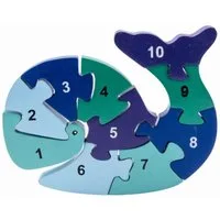 GICO Steckpuzzle Holzpuzzle Wal mit Zahlen von 1 bis 10- 3931, Puzzleteile