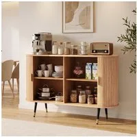 Jiexi Sideboard Sideboard 120cm Holzoptik mit Schiebetür Küchenschrank Anrichte
