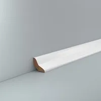 Südbrock Sockelleiste Sockelleiste Hohlkehlleiste Buche 30 x 30 Weiss Lackiert Deckenleiste, L: 240 cm, H: 3 cm, 1-St.