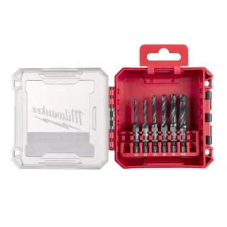 Milwaukee SHOCKWAVE Kombi-Gewindebohrer 1/4 Hex in PACKOUT kompatibler Box, 6-teiliges Set - 4932498267