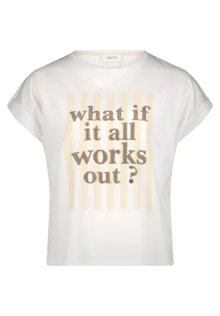 CARTOON - T-Shirt mit Message-Print weiß - Gr. - 36