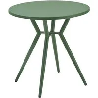 Liadomo Gartentisch Lesina, runder Bistrotisch, Balkontisch, Outdoor-Esstisch Ø 80 cm (ideal für Garten & Balkon, 1 Tisch), Aluminiumtisch in Dunkelgrün, rund