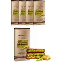 PATISLOVE Schokolade Milchschokolade mit Pistaziencreme & Baklava-Stückchen 100g, ohne Konservierungsstoffe, ohne Farbstoffe