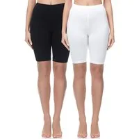 Merry Style Leggings 2 Pack Damen Kurze Leggings aus Baumwolle MS10-200 (2-tlg) elastischer Bund