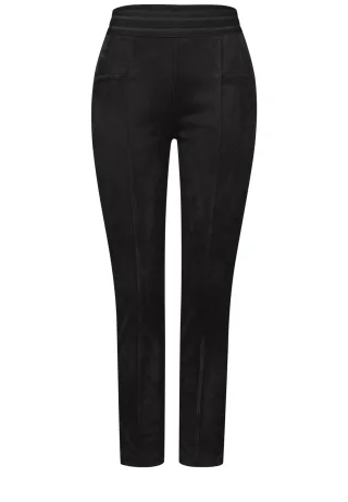 Street One - Velours Hose Black - Gr. - 28