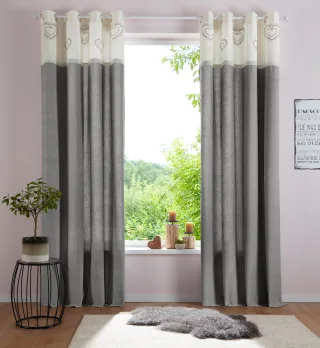 OTTO home Gardine "Louis" Ösen 1 Stk. tlg. halbtransparent, aus Bio-Baumwolle, einseitig bedruckt