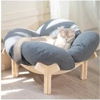 CheerPals Tierbett Erhöhtes Blumenform, 55cm großes Katzensofa, weiches Kissen, Polyesterfaser