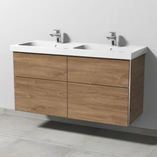 Sanipa 3way Waschtischunterbau zu Geberit iCon Light Waschtisch mit 4 Auszügen, Eiche-Kansas BR57759