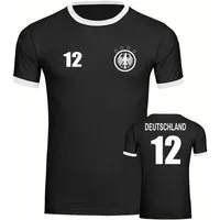 multifanshop T-Shirt Kontrast Deutschland - Adler Retro Trikot 12 - Männer