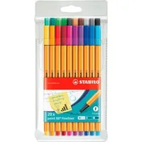 STABILO Fineliner STABILO point 88 - 20er Pack - mit 20 verschiedenen Farben, Made in Germany
