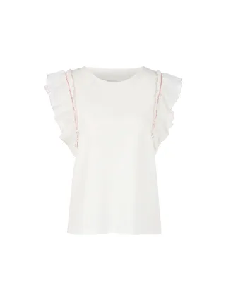 Marc Cain Collections - Feminines Baumwollstretch-Shirt off-white - Gr. - 38