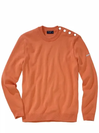 St. James Herren Pullover Cancale Orange 100 % Baumwolle
