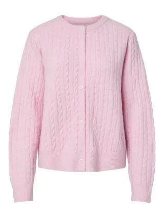 PIECES - PCSILLY LS CABLE CARDIGAN KNIT NOOS BC Roseate Spoonbill - Gr. - XS