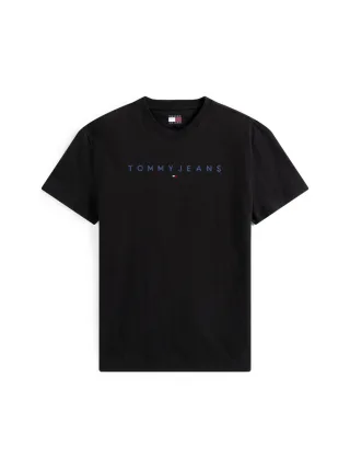 Tommy Jeans - T-Shirt mit aufgesticktem Logo schwarz - Gr. - XL