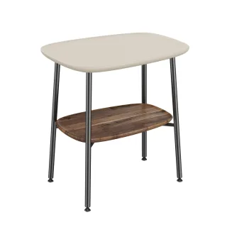 VitrA Plural Beistelltisch 57 x 59 cm Eiche Dunkel Echtholz Sandbeige Matt,81033 81033