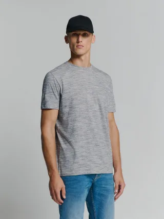 No Excess - T-Shirt Crewneck Multi Coloured Melange deep blue - Gr. - L