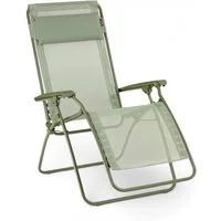 Lafuma Gartenliege R CLIP NATURA COLORBLOCK, Moosgrün, Stahlgestell, Batyline Iso, Kopfstütze, Verstellbar, B 67 x H 114 x T 88 cm