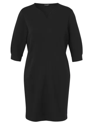 VIA APPIA DUE - Kleid V-Ausschnitt 3/4 Arm Taschen schwarz - Gr. - 48