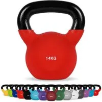 MSports® Kettlebell Kettlebell Professional Neopren 2 – 30 kg inkl. Übungsposter