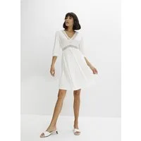 bonprix Tunikakleid mit dekorativer Spitze am Ausschnitt und an der Taille, Regular Fit