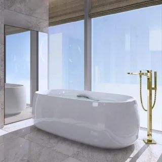 TOTO Floating Badewanne, rund, freistehend mit Wannengriff PJY1744HPWEEMW