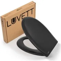 LUVETT WC-Sitz Premium C770 mit Absenkautomatik, Duroplast sanitär, O-Form (Inklusive 3 Befestigungsarten), mit Original SoftClose® Absenkautomatik, Duroplast