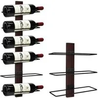 Heyork Weinregal Weinregal Flaschenregal Wandmontage Flaschenhalter für 9 Weinflaschen