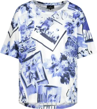 monari - T Shirt mit Polaroidmuster navy gemustert - Gr. - 40