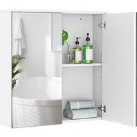 Yaheetech Spiegelschrank Hängeschrank Badezimmerschrank mit Spielgeltüren, Einlegeboden verstellbar