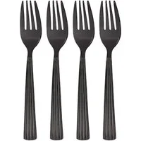 GRÄWE Kuchengabel (4 Stück), Kuchengabeln Athen, 4-teilig, Edelstahl, schwarz