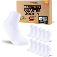 sockenkauf24 Diabetikersocken kurz ohne Gummibund & ohne Naht Quarter Diabetiker Socken Baumwolle (Set, 10-Paar) Diabetiker Socken mit Komfortbund ohne Gummi für Damen & Herren