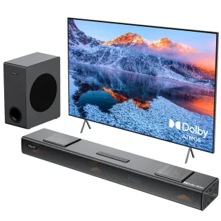 Hiwill A312 Dolby Atmos Soundbar 400W 3.1.2CH bluetooth Soundbar with 5.25-inch Wired Subwoofer 8 Drivers HXS Processing