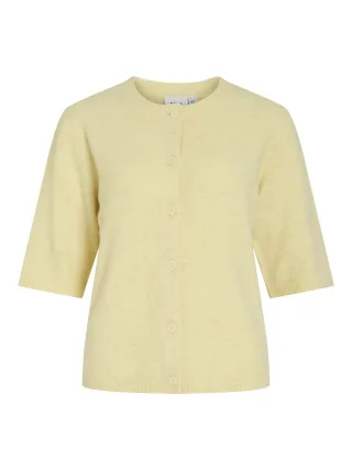 VILA - VILIGA 2/4 O-NECK KNIT CARDIGAN - NOOS Pastel Yellow - Gr. - S