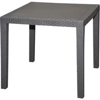 Spetebo Gartentisch Gartentisch RATTAN in anthrazit - ca. 79 x 79 cm (Set, 5-St., Tischplatte mit 4 Beine)