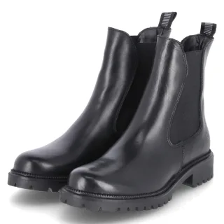 Tamaris Chelsea Boots - Gr. 36 - Schwarz - Leder & Textil