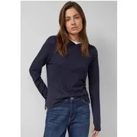 s.Oliver Langarmshirt T-Shirt Kapuzenshirt aus leichtem Jersey im Slim Fit