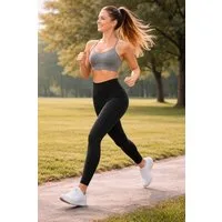 Antonio Leggings Gym Sport Leggings Damen Elastisch & Figurbetont Schwarz Gr. S/M 5399