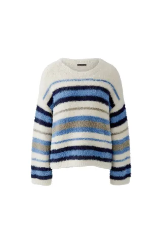 Oui - Pullover white blue - Gr. - 40