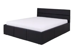 Polsterbett Bett Doppelbett LABRI Kunstleder Schwarz 160x200cm
