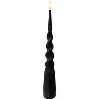 Coen Bakker Deco BV LED-Kerze Big Swirl (1-tlg), Stabkerze schwarz Wachs gedrehte Optik Timer 4,3x29cm
