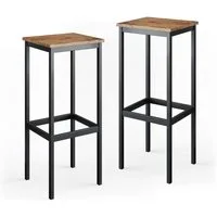 Vicco Barhocker Fyrk, Eiche rustikal/Schwarz, 32 x 78 cm 2 Teile (2-er Set, 2 St., 2-er Set), mit Fussstütze