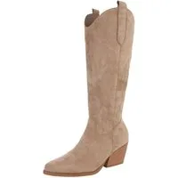Ital-Design Elegante Cowboy-Stiefel mit Verzierungen für Damen Westernstiefel (90704215) Blockabsatz Stiefel in Hellbraun