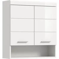 furnling Hängeschrank Scott 2 Türen, 1 offenes Fach, Stauraum, Badmöbel, Badschrank, 74 cm breit